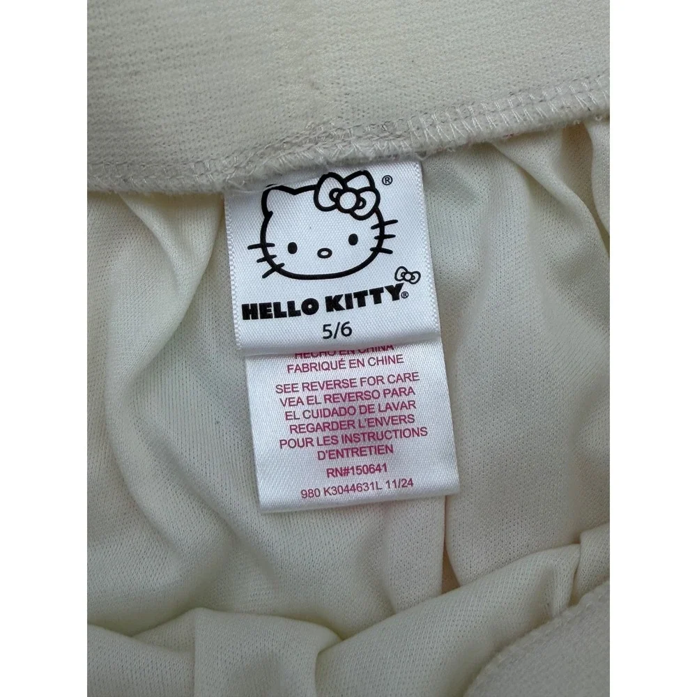 Hello Kitty Sanrio Girls Cream Mesh Tutu Skirt Pastel Print Size 5/6